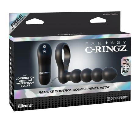 Fantasy C-Ringz Anillo Doble Penetrador con Control Remoto Color Negro
