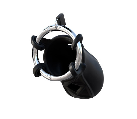 Fantasy C-Ringz Jaula de Bloqueo extremo de Silicona Color Negro