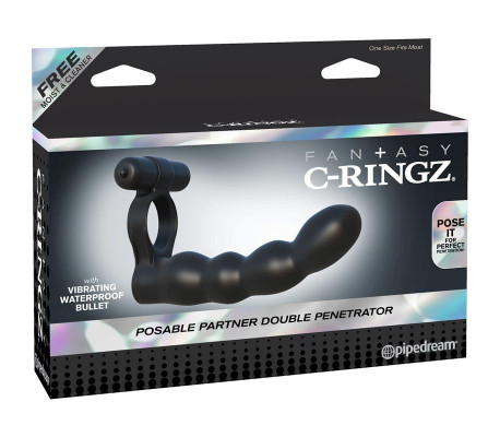 Fantasy C-Ringz Anillo Doble Penetrador Flexible Negro