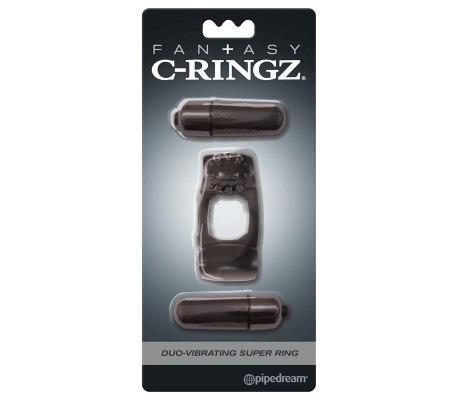 Fantasy C-Ringz  Super Anillo Duo Vibrador Negro