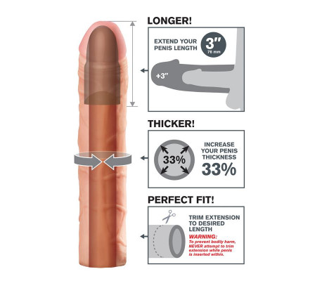 Fantasy X-tensions  Perfect 7,6 cm Extensión de Pene - Color Natural