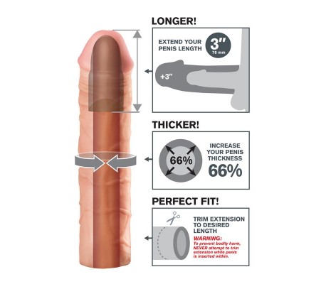 Fantasy X-tensions  Mega 7,6 cm Extensión de Pene - Color natural