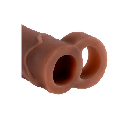 Fantasy X-tensions  Perfect 2,5 cm Extensión de Pene con Anilla para Testículos - Color Marrón