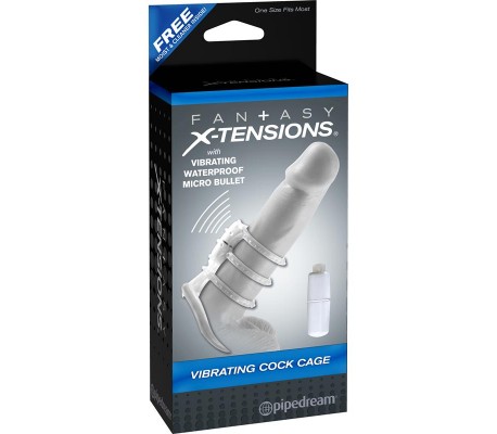 Fantasy X-tensions  Correa de Pene Vibradora Anillada - Color Claro