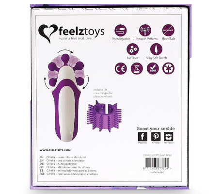 Clitella Estimulador Sexo Oral con Accesorios Púrpura