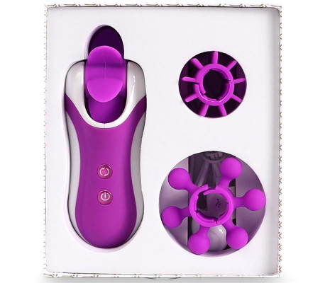 Clitella Estimulador Sexo Oral con Accesorios Púrpura