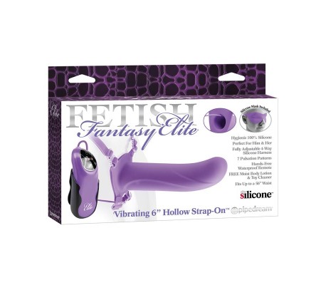 Fetish Fantasy Elite 15 cm Arnés con Dildo Hueco Vibrador Púrpura