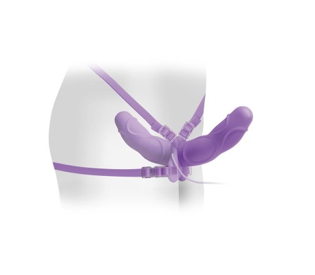 Fetish Fantasy Elite Arnés de Doble Deleite Vibrador Púrpura