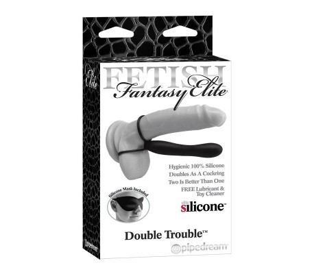 Fetish Fantasy Elite Double Trouble Dildo con Correa Negro