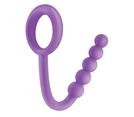 Fetish Fantasy Elite Perlas Anales con Anillo Testicular Púrpura
