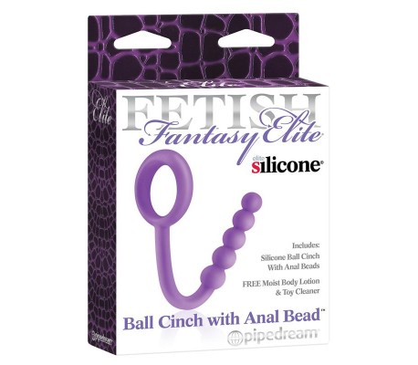 Fetish Fantasy Elite Perlas Anales con Anillo Testicular Púrpura