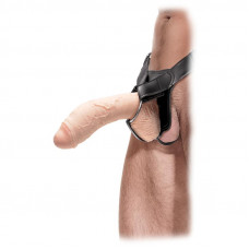 Arnés con Dildo Hueco 25.5 cm Natural