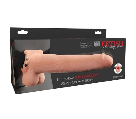 Arnés con Dildo Hueco con Vibración 11