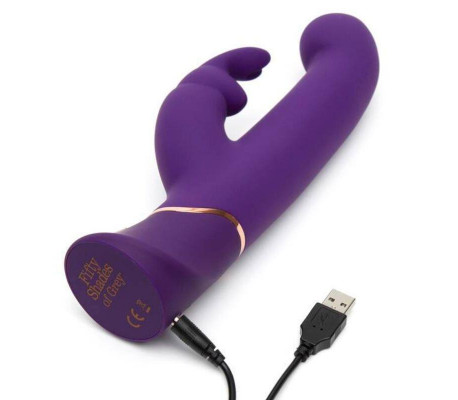 Greedy Girl Vibrador con Movimiento Estimulador punto G y Rabbit Púrpura