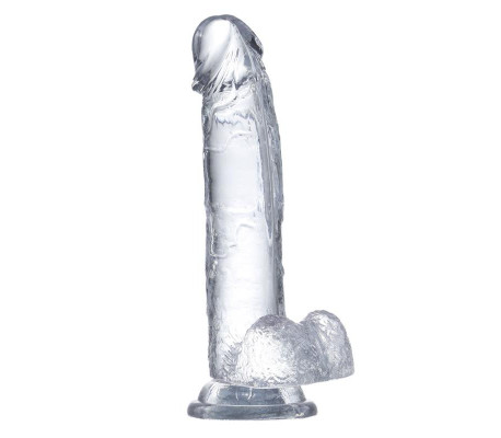 Dildo Realista con Testículos Material Cristalino 22 cm
