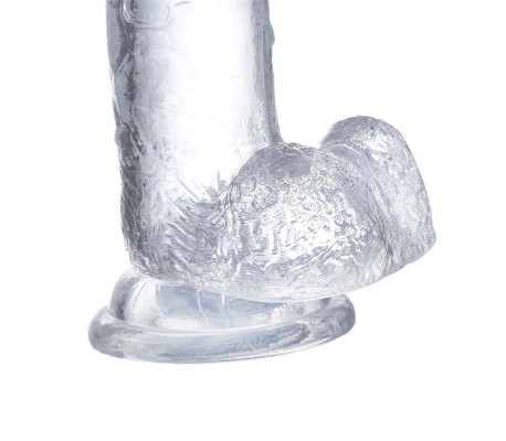Dildo Realista con Testículos Material Cristalino 22 cm