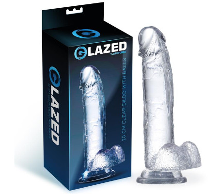 Dildo Realista con Testículos Material Cristalino 20 cm