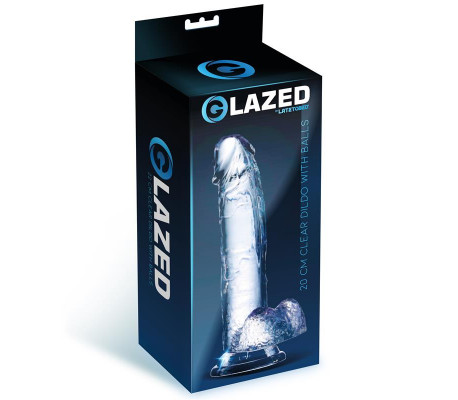 Dildo Realista con Testículos Material Cristalino 20 cm