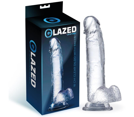 Dildo Realista con Testículos Material Cristalino 18 cm