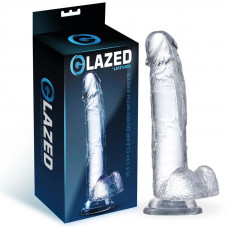 Dildo Realista con Testículos Material Cristalino 15,5 cm