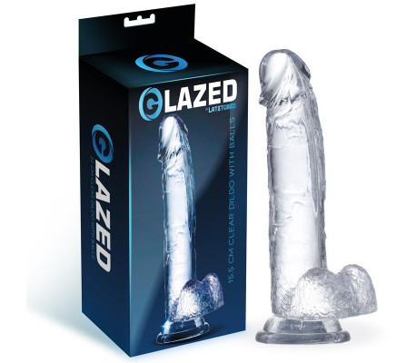 Dildo Realista con Testículos Material Cristalino 15,5 cm