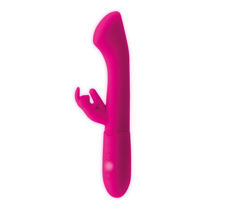 Cotton Vibrador Punto G y Conejito USB Silicona Fuchsia