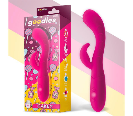 Cakey Vibrador Punto G y Conejito USB Silicona Fuchsia