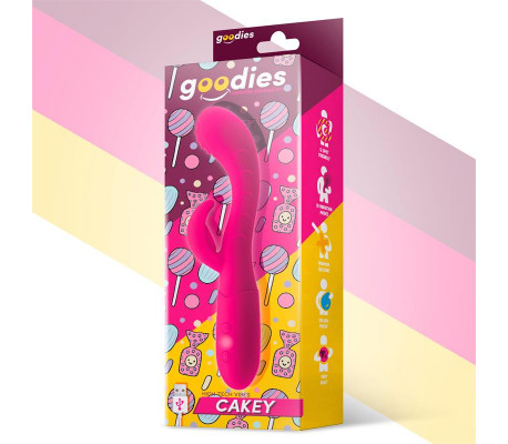 Cakey Vibrador Punto G y Conejito USB Silicona Fuchsia