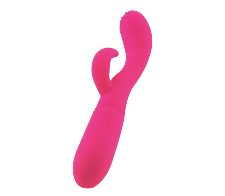 Cakey Vibrador Punto G y Conejito USB Silicona Fuchsia