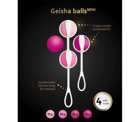 Set 4 Bolas Geisha Balls Mini Raspberry