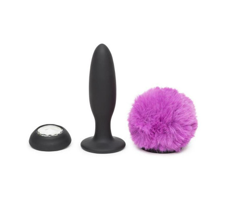 Plug Anal con Vibración Doble Base Púrpura Grande
