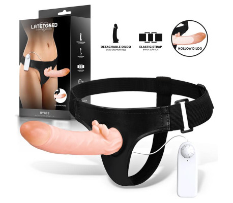 Hybee Dildo con Dildo Realista Hueco y Vibración con Control Remoto