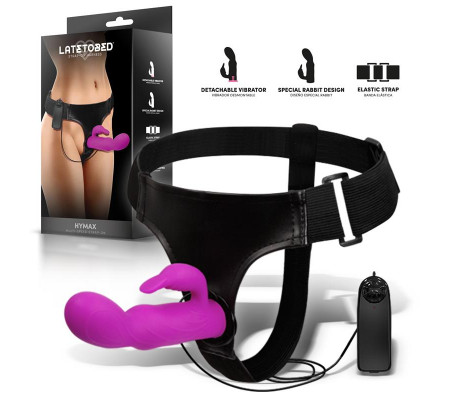 Hymax Arnés con Dildo-Vibrador con Conejito y Control Remoto