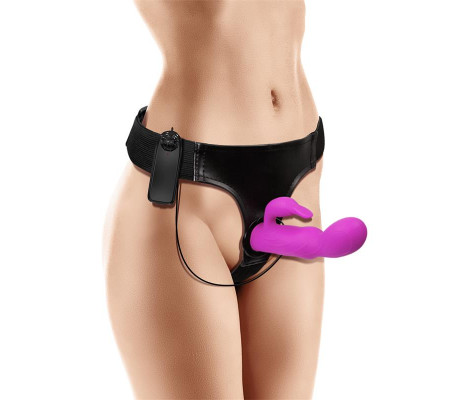 Hymax Arnés con Dildo-Vibrador con Conejito y Control Remoto
