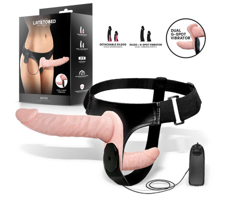 Batek Arnés con Dildo Doble Desmontable, Punto G y Vibración Control Remoto