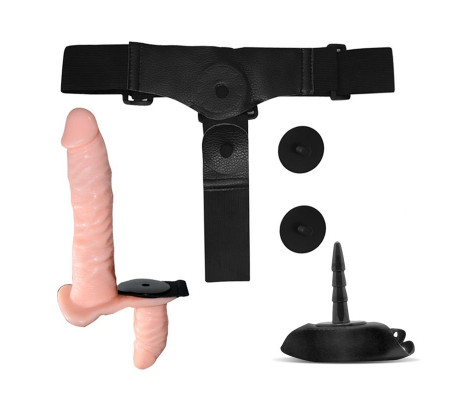 Batek Arnés con Dildo Doble Desmontable, Punto G y Vibración Control Remoto