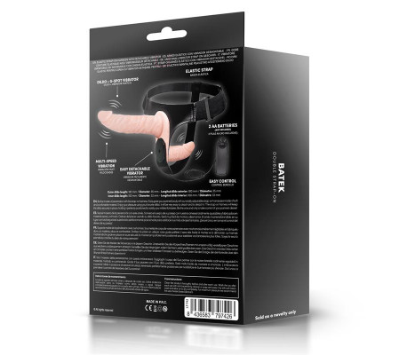 Batek Arnés con Dildo Doble Desmontable, Punto G y Vibración Control Remoto