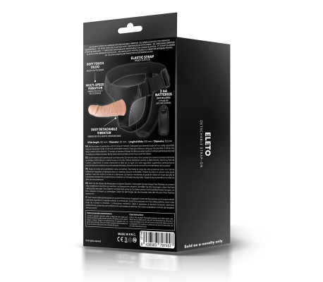 Eleto Arnés con Dildo Hueco Desmontable, Vibración y Control Remoto