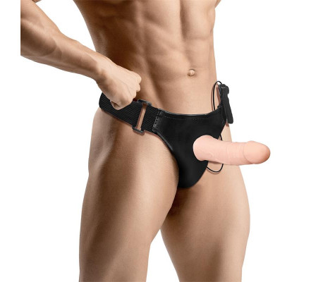 Wobox Arnés con Dildo Hueco Desmontable, Vibración y Control Remoto