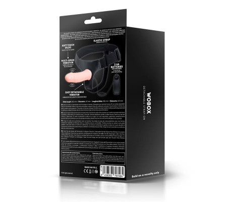 Wobox Arnés con Dildo Hueco Desmontable, Vibración y Control Remoto
