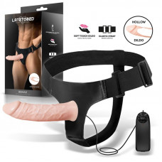 Bemax Arnés con Dildo Hueco Desmontable, Vibración y Control Remoto