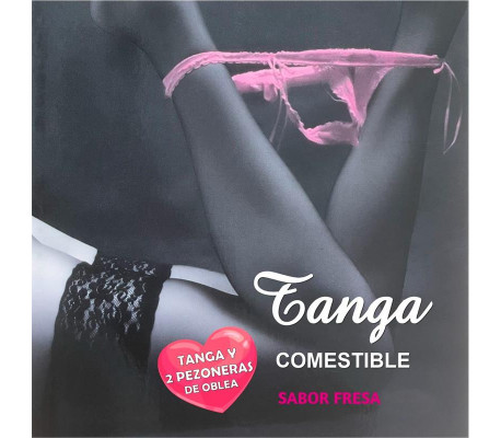 Tanga de Oblea y 2 Pezoneras Sabor Fresa