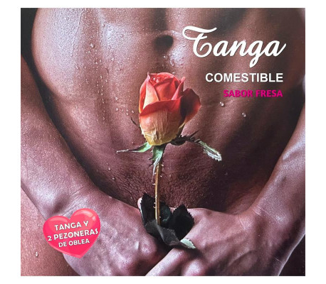 Tanga de Oblea y 2 Pezoneras Sabor Fresa Chico