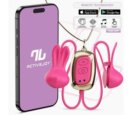 Tickly Pinzas para Pezones con Vibración, Control y Collar con APP