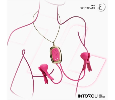Tickly Pinzas para Pezones con Vibración, Control y Collar con APP