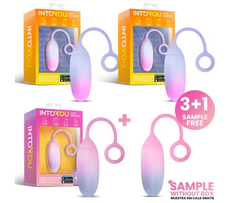 Pack 3+1 Huevo Vibrador Silicona Doble Capa con APP