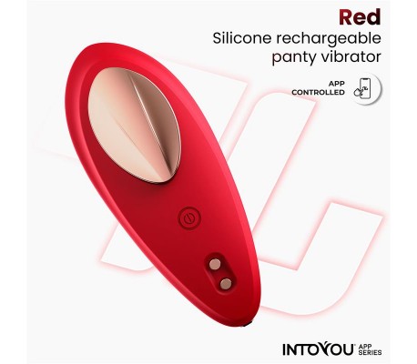 Vibrador de Braguita con APP Silicona Rojo