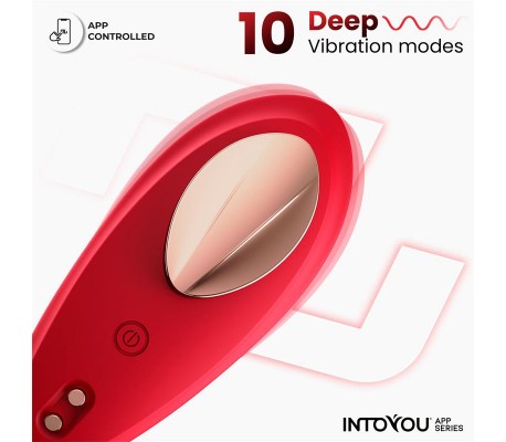 Vibrador de Braguita con APP Silicona Rojo