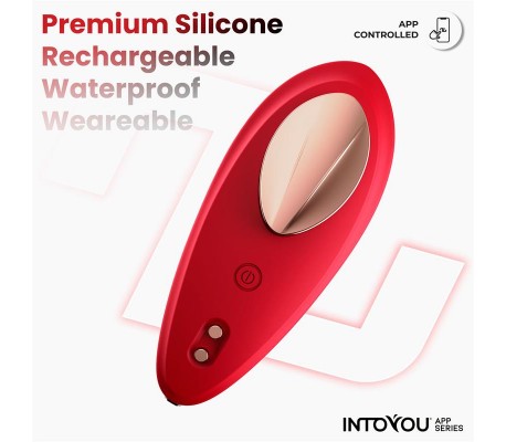 Vibrador de Braguita con APP Silicona Rojo
