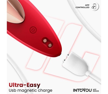 Vibrador de Braguita con APP Silicona Rojo